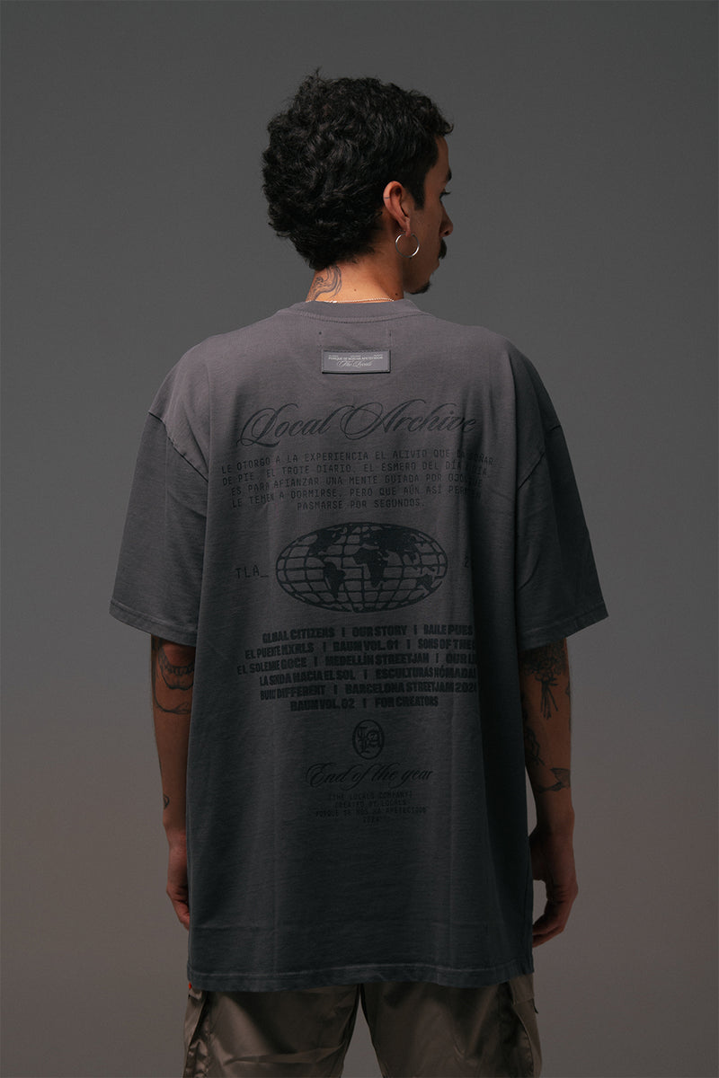 TLA WORLDWIDE SHADOW GRAY GRAPHIC TEE